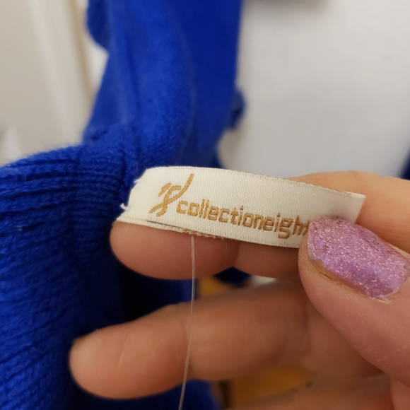 NWT Eighteen Collection clematis blue ruffled scarf - Picture 5 of 9